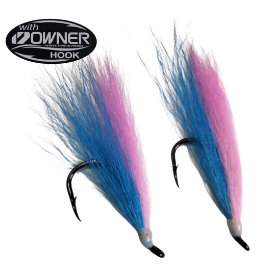 3 pack- Custom Fluke Teasers with Owner SSW Cutting Point Hooks