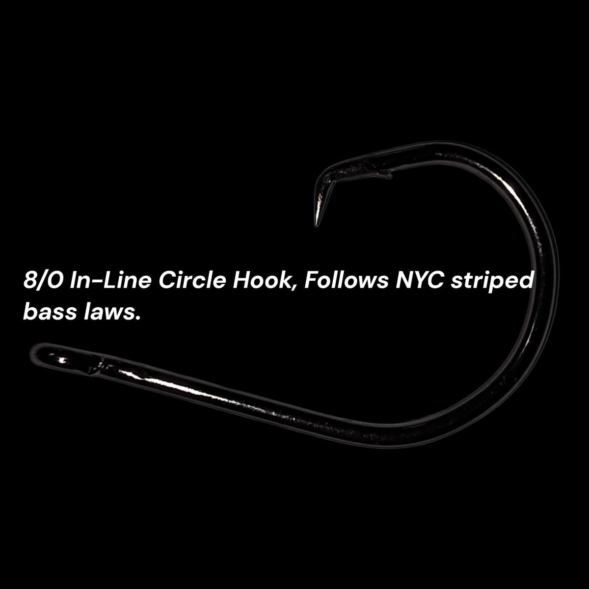 25 Count/ 8/0 ASMFC Legal In-line Striped Bass Circle Hook