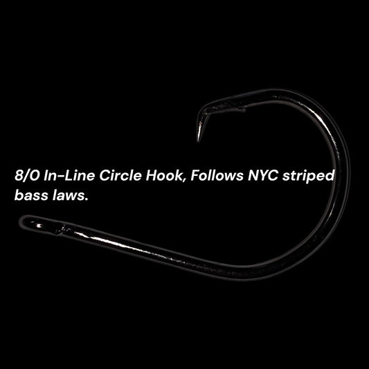 25 Count/ 8/0 ASMFC Legal In-line Striped Bass Circle Hook