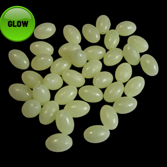 50 Count- Soft Oval Glow Beads
