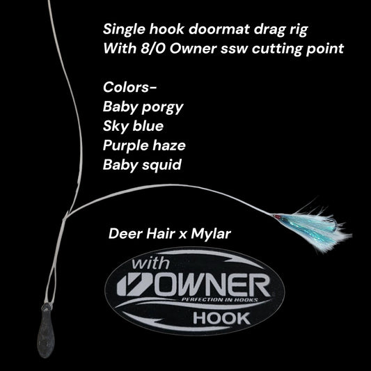 Single Hook Doormat Drag Rig with 8/0 Owner SSW Cutting Point