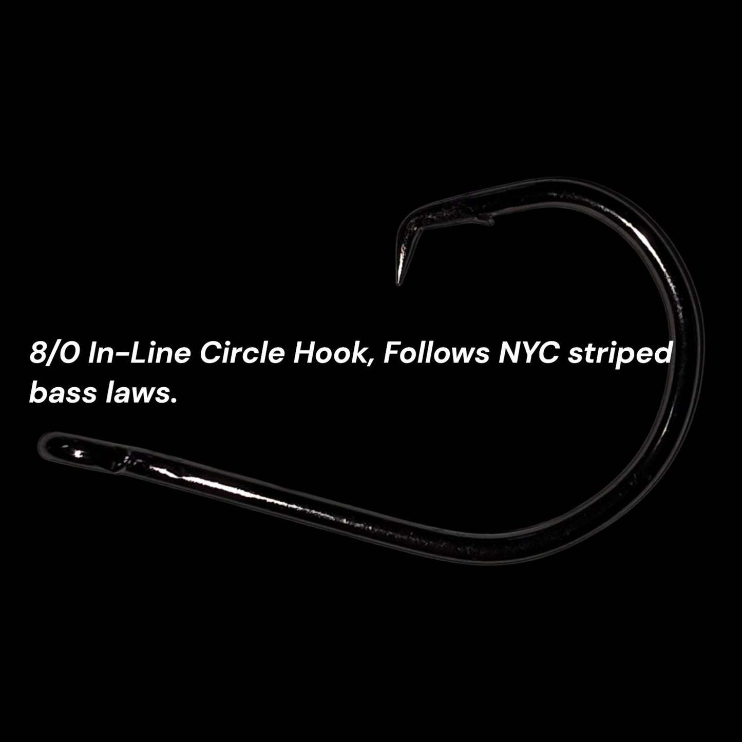 25 Count/ 8/0 ASMFC Legal In-line Striped Bass Circle Hook