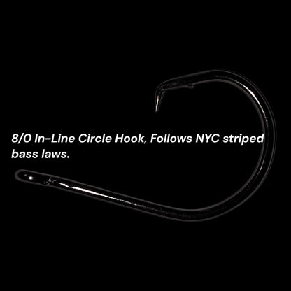 25 Count/ 8/0 ASMFC Legal In-line Striped Bass Circle Hook