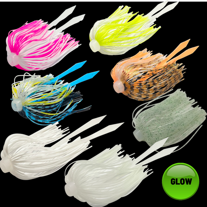 12- Silicone Glow Skirts/ Umbrella Skirt/ 80 Strands