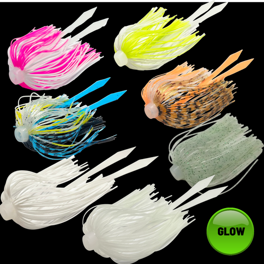 12- Silicone Glow Skirts/ Umbrella Skirt/ 80 Strands